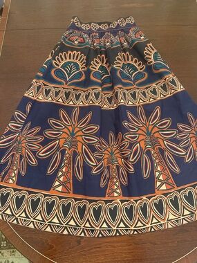 Farm Rio Ainika Tapestry Orange Midi Skirt Size XS